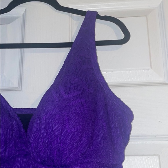 Swimsuits For All Purple One Piece Swim Dress - Picture 3 of 8